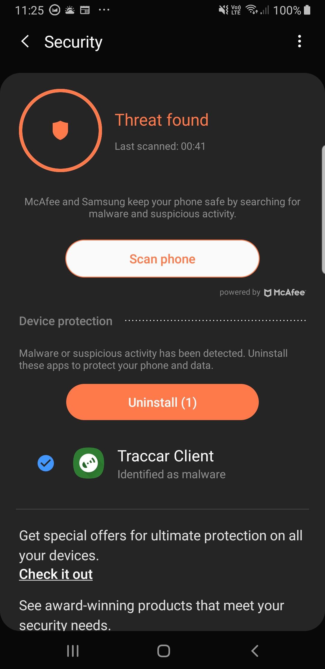 Samsung malware detect